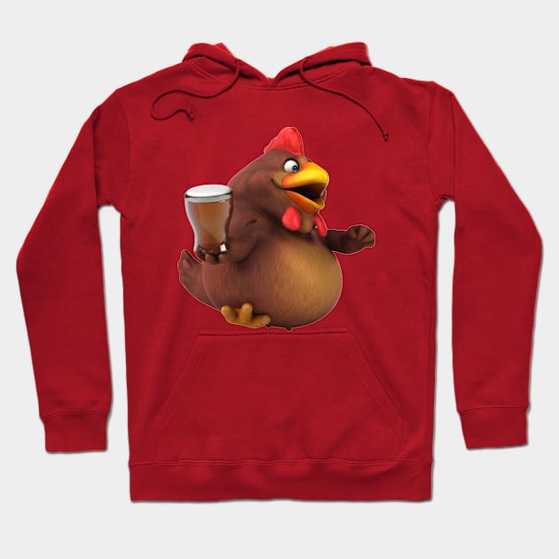 Chicken Beer Hoodie by Mako Design 